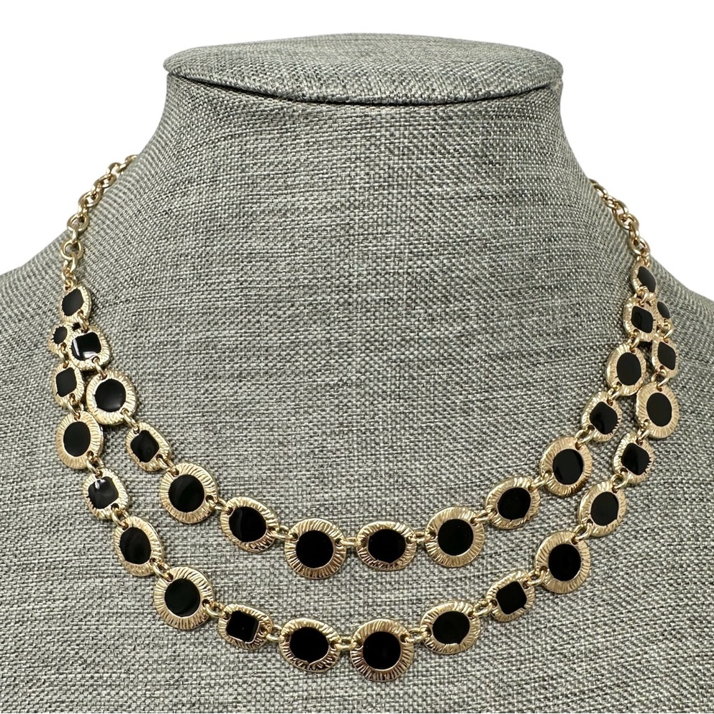 Vera Bradley Gold Tone Black Layered Necklace NWT